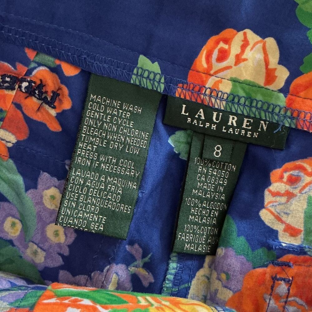 NEW Vintage Ralph Lauren Womens Pants Size Cobalt Blue Tropical Vacay Resort - Picture 4 of 12
